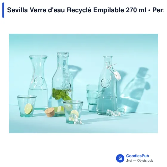 Verre d'eau personnalisable Sevilla en verre recyclé - 270 mlavec logo - Image 5