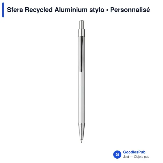 Stylo à bille personnalisable en aluminium recyclé - Sferaavec logo - Image 11