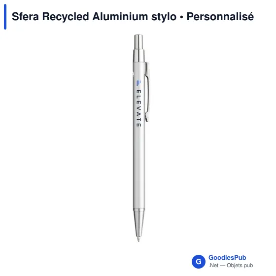 Stylo à bille personnalisable en aluminium recyclé - Sferaavec logo - Image 12
