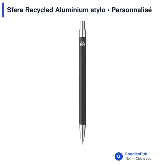 Stylo à bille personnalisable en aluminium recyclé - Sferaavec logo - Image 3