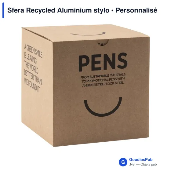 Stylo à bille personnalisable en aluminium recyclé - Sferaavec logo - Image 4