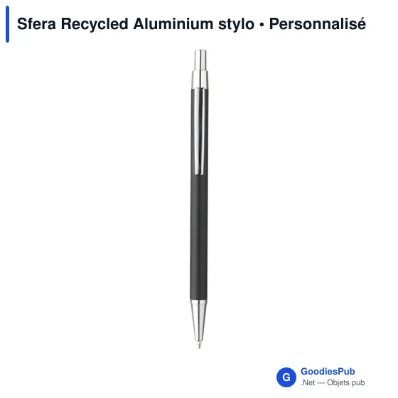 Stylo à bille personnalisable en aluminium recyclé - Sferaavec logo - Image 5