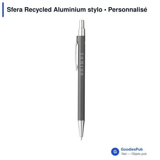 Stylo à bille personnalisable en aluminium recyclé - Sferaavec logo - Image 6