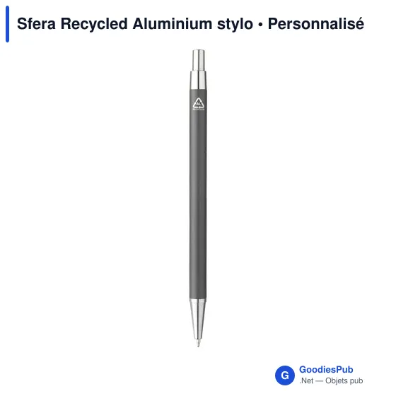 Stylo à bille personnalisable en aluminium recyclé - Sferaavec logo - Image 8
