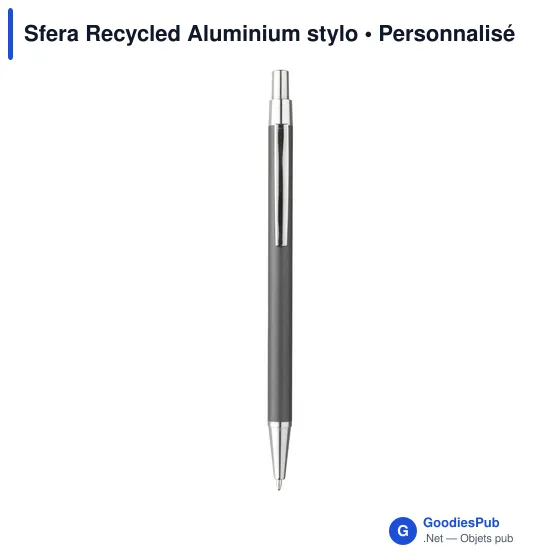 Stylo à bille personnalisable en aluminium recyclé - Sferaavec logo - Image 10