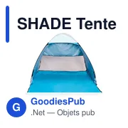 Tente de plage personnalisable SHADE pour logo - Polyester 190T - Miniature 2