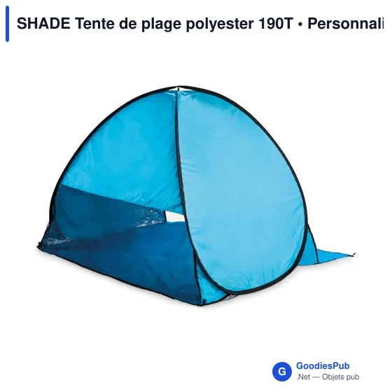 Tente de plage personnalisable SHADE pour logo - Polyester 190T - Image 9