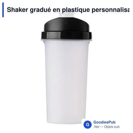 Shaker gradué en plastique personnalisable avec logo - Talia