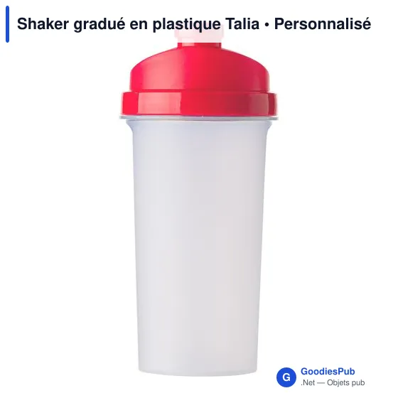 Shaker gradué en plastique personnalisable avec logo - Talia - Image 2