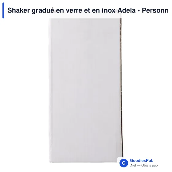 Shaker gradué personnalisable en verre et inox avec logo - Adela - Image 6