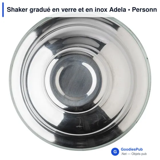 Shaker gradué personnalisable en verre et inox avec logo - Adela - Image 7