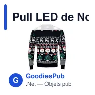 Pull LED de Noël personnalisable avec logo - SHAMIS S/M - Miniature 1