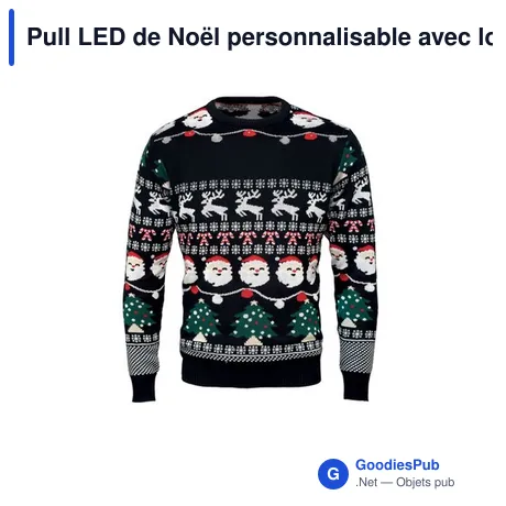 Pull LED de Noël personnalisable avec logo - SHAMIS S/M