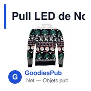 Pull LED de Noël personnalisable avec logo - SHAMIS S/M - Miniature 2
