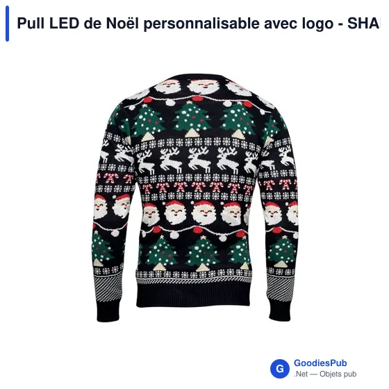Pull LED de Noël personnalisable avec logo - SHAMIS S/M - Image 2