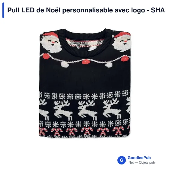 Pull LED de Noël personnalisable avec logo - SHAMIS S/M - Image 3
