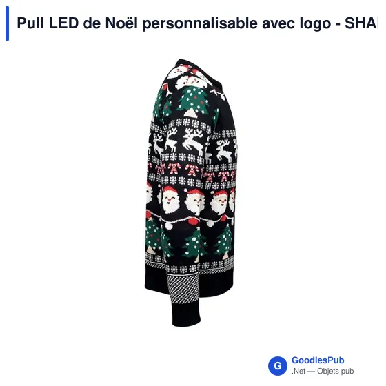 Pull LED de Noël personnalisable avec logo - SHAMIS S/M - Image 4
