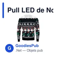Pull LED de Noël personnalisable avec logo - SHAMIS S/M - Miniature 5