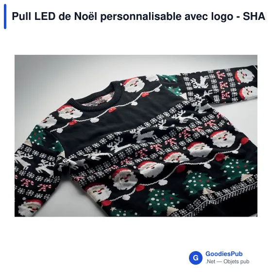 Pull LED de Noël personnalisable avec logo - SHAMIS S/M - Image 7