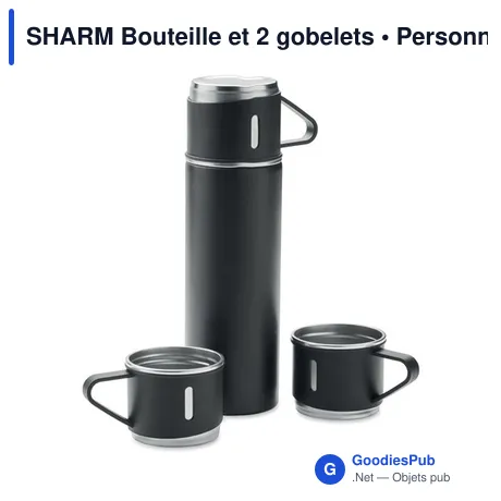 SHARM Bouteille et 2 gobelets
