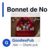 Bonnet de Noël personnalisable avec LED pour votre logo - Miniature 2