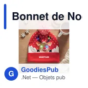 Bonnet de Noël personnalisable avec LED pour votre logo - Miniature 4
