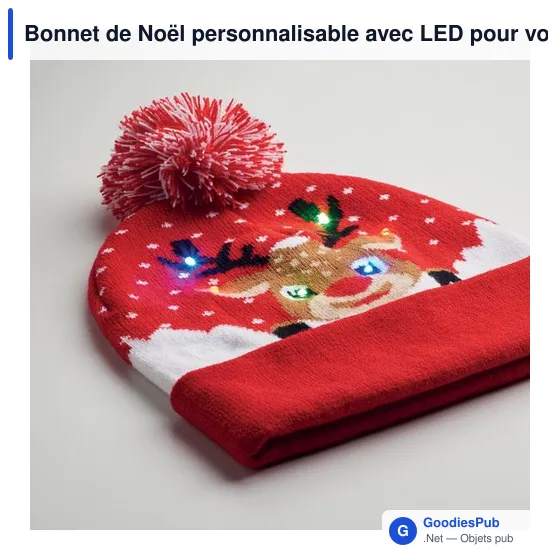 Bonnet de Noël personnalisable avec LED pour votre logo - Image 5