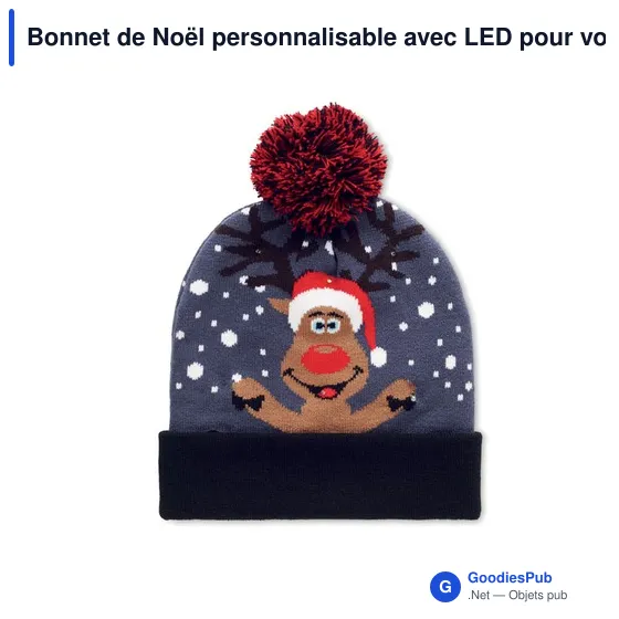 Bonnet de Noël personnalisable avec LED pour votre logo - Image 8