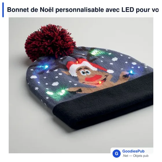 Bonnet de Noël personnalisable avec LED pour votre logo - Image 9