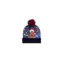 Variante bleu - Bonnet de Noël personnalisable avec LED pour votre logo