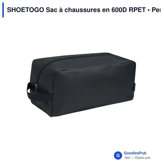 Sac à chaussures personnalisable en 600D RPET avec logo - SHOETOGO - Image 1
