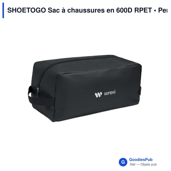 Sac à chaussures personnalisable en 600D RPET avec logo - SHOETOGO - Image 3