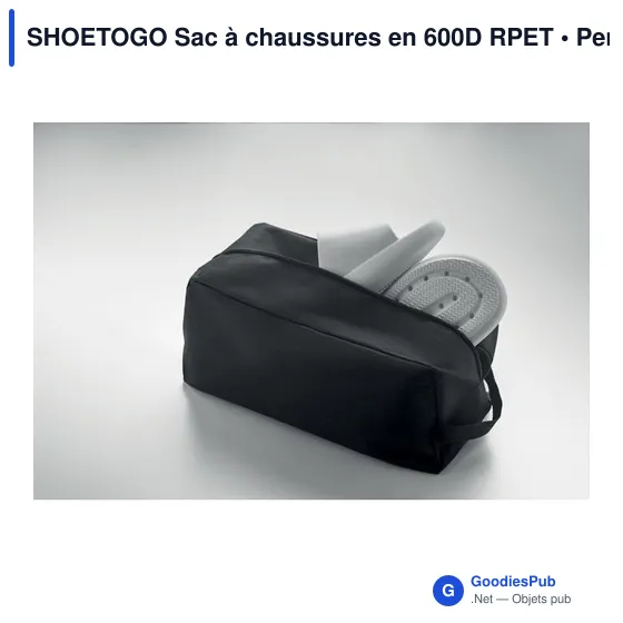 Sac à chaussures personnalisable en 600D RPET avec logo - SHOETOGO - Image 7