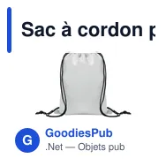 Sac à cordon personnalisable pour enfants avec logo - SHOOP KIDS - Miniature 1