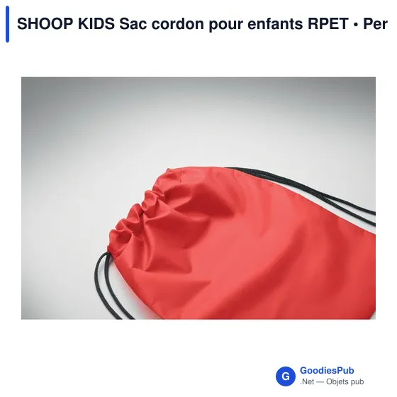 Sac à cordon personnalisable pour enfants avec logo - SHOOP KIDS - Image 12
