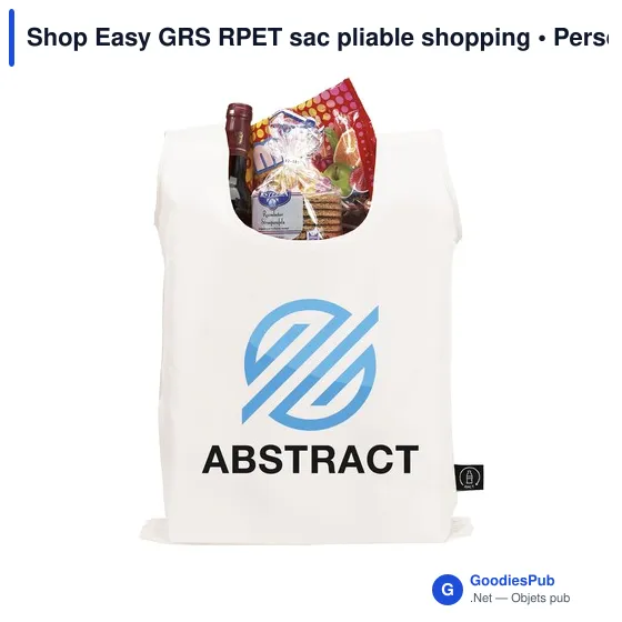 Sac pliable shopping personnalisable en RPET avec logo - Shop Easy GRS - Image 2