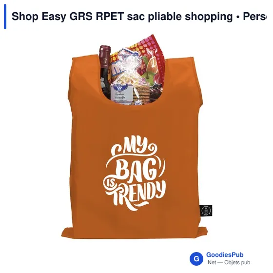 Sac pliable shopping personnalisable en RPET avec logo - Shop Easy GRS - Image 12