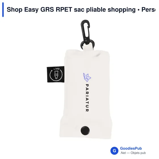 Sac pliable shopping personnalisable en RPET avec logo - Shop Easy GRS - Image 3