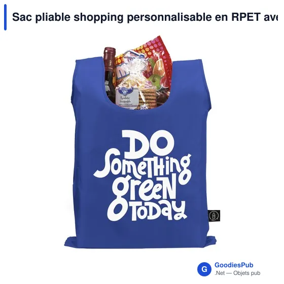 Sac pliable shopping personnalisable en RPET avec logo - Shop Easy GRS - Image 4