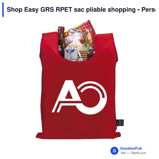 Sac pliable shopping personnalisable en RPET avec logo - Shop Easy GRS - Image 6