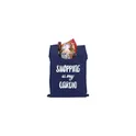Variante bleu foncé - Sac pliable personnalisable Shop Easy avec logo