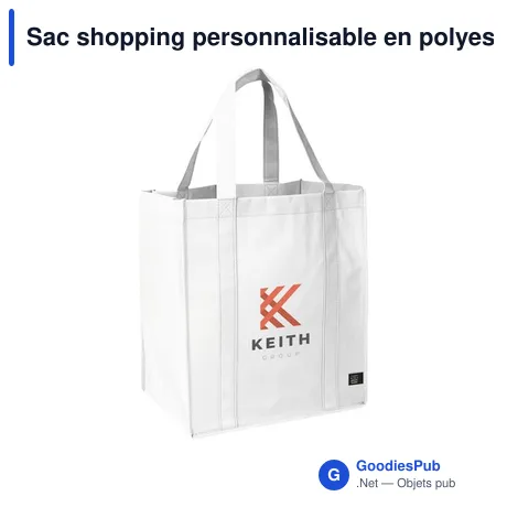 Sac shopping personnalisable en polyester recyclé avec logo - Shop XL GRS RPET