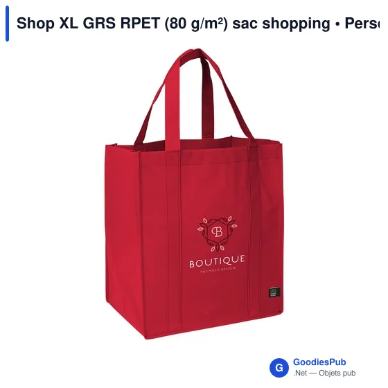 Sac shopping personnalisable en polyester recyclé avec logo - Shop XL GRS RPET - Image 11