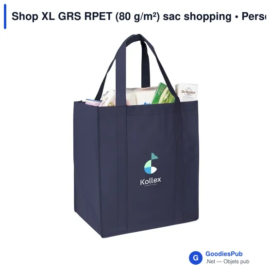 Sac shopping personnalisable en polyester recyclé avec logo - Shop XL GRS RPET - Image 4
