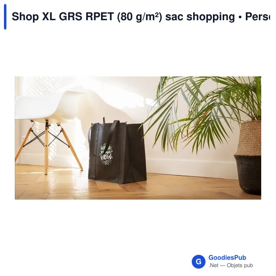 Sac shopping personnalisable en polyester recyclé avec logo - Shop XL GRS RPET - Image 9