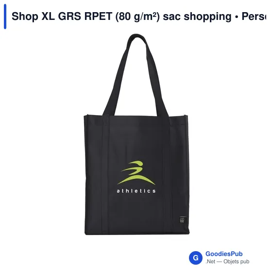Sac shopping personnalisable en polyester recyclé avec logo - Shop XL GRS RPET - Image 10
