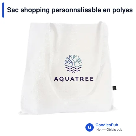 Sac shopping personnalisable en polyester recyclé - Shopper GRS RPETavec logo