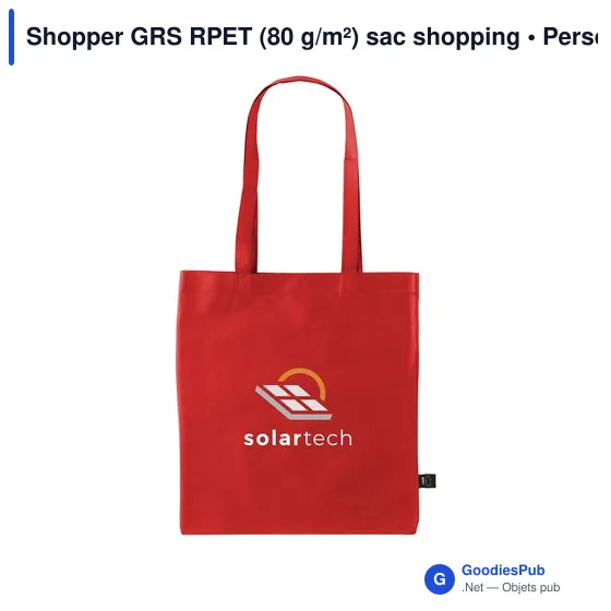 Sac shopping personnalisable en polyester recyclé - Shopper GRS RPETavec logo - Image 9