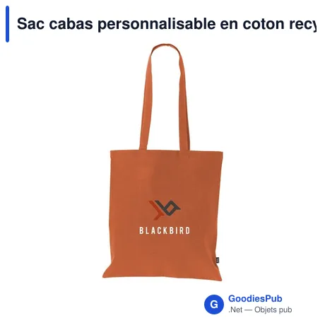 Sac cabas personnalisable en coton recyclé avec logo - Shoppy Colour Bag