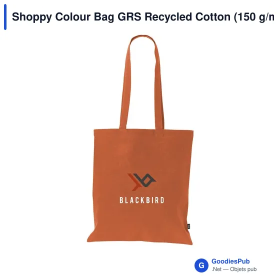 Sac cabas personnalisable en coton recyclé avec logo - Shoppy Colour Bag - Image 1